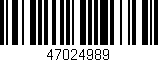 Código de barras (EAN, GTIN, SKU, ISBN): '47024989'
