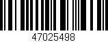Código de barras (EAN, GTIN, SKU, ISBN): '47025498'