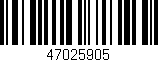Código de barras (EAN, GTIN, SKU, ISBN): '47025905'
