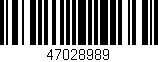 Código de barras (EAN, GTIN, SKU, ISBN): '47028989'
