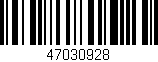 Código de barras (EAN, GTIN, SKU, ISBN): '47030928'