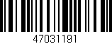 Código de barras (EAN, GTIN, SKU, ISBN): '47031191'