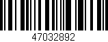 Código de barras (EAN, GTIN, SKU, ISBN): '47032892'