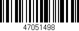 Código de barras (EAN, GTIN, SKU, ISBN): '47051498'