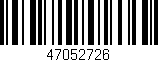 Código de barras (EAN, GTIN, SKU, ISBN): '47052726'