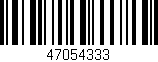 Código de barras (EAN, GTIN, SKU, ISBN): '47054333'