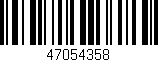 Código de barras (EAN, GTIN, SKU, ISBN): '47054358'