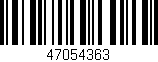 Código de barras (EAN, GTIN, SKU, ISBN): '47054363'