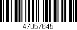 Código de barras (EAN, GTIN, SKU, ISBN): '47057645'