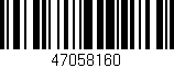 Código de barras (EAN, GTIN, SKU, ISBN): '47058160'