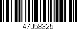 Código de barras (EAN, GTIN, SKU, ISBN): '47058325'