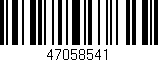 Código de barras (EAN, GTIN, SKU, ISBN): '47058541'