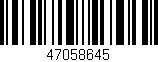 Código de barras (EAN, GTIN, SKU, ISBN): '47058645'