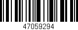Código de barras (EAN, GTIN, SKU, ISBN): '47059294'