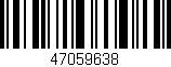 Código de barras (EAN, GTIN, SKU, ISBN): '47059638'