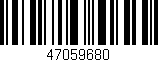Código de barras (EAN, GTIN, SKU, ISBN): '47059680'