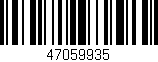 Código de barras (EAN, GTIN, SKU, ISBN): '47059935'