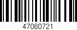 Código de barras (EAN, GTIN, SKU, ISBN): '47060721'