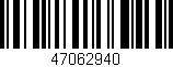Código de barras (EAN, GTIN, SKU, ISBN): '47062940'