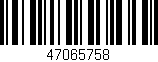 Código de barras (EAN, GTIN, SKU, ISBN): '47065758'