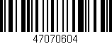 Código de barras (EAN, GTIN, SKU, ISBN): '47070604'
