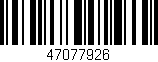Código de barras (EAN, GTIN, SKU, ISBN): '47077926'