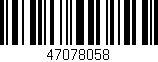 Código de barras (EAN, GTIN, SKU, ISBN): '47078058'