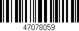 Código de barras (EAN, GTIN, SKU, ISBN): '47078059'