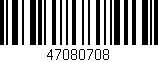 Código de barras (EAN, GTIN, SKU, ISBN): '47080708'