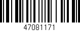 Código de barras (EAN, GTIN, SKU, ISBN): '47081171'