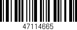 Código de barras (EAN, GTIN, SKU, ISBN): '47114665'