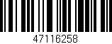 Código de barras (EAN, GTIN, SKU, ISBN): '47116258'