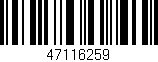 Código de barras (EAN, GTIN, SKU, ISBN): '47116259'