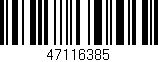Código de barras (EAN, GTIN, SKU, ISBN): '47116385'