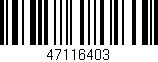 Código de barras (EAN, GTIN, SKU, ISBN): '47116403'