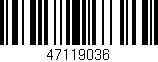 Código de barras (EAN, GTIN, SKU, ISBN): '47119036'
