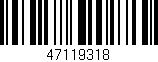 Código de barras (EAN, GTIN, SKU, ISBN): '47119318'