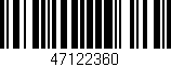 Código de barras (EAN, GTIN, SKU, ISBN): '47122360'