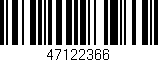 Código de barras (EAN, GTIN, SKU, ISBN): '47122366'