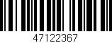 Código de barras (EAN, GTIN, SKU, ISBN): '47122367'