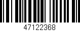 Código de barras (EAN, GTIN, SKU, ISBN): '47122368'