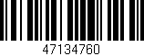 Código de barras (EAN, GTIN, SKU, ISBN): '47134760'