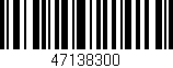 Código de barras (EAN, GTIN, SKU, ISBN): '47138300'