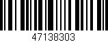 Código de barras (EAN, GTIN, SKU, ISBN): '47138303'