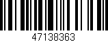 Código de barras (EAN, GTIN, SKU, ISBN): '47138363'