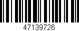 Código de barras (EAN, GTIN, SKU, ISBN): '47139726'
