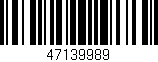 Código de barras (EAN, GTIN, SKU, ISBN): '47139989'