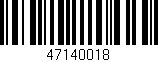 Código de barras (EAN, GTIN, SKU, ISBN): '47140018'