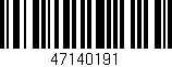 Código de barras (EAN, GTIN, SKU, ISBN): '47140191'