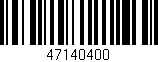 Código de barras (EAN, GTIN, SKU, ISBN): '47140400'